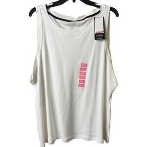 Jones New York  Tank Top Size XXL in White